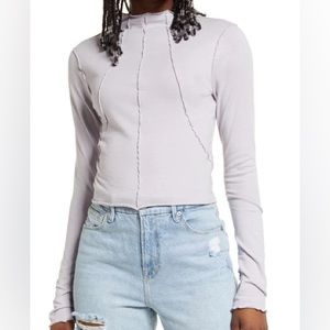 Good American women’s Lettuce Edge Mock Neck Top (SOLD OUT)